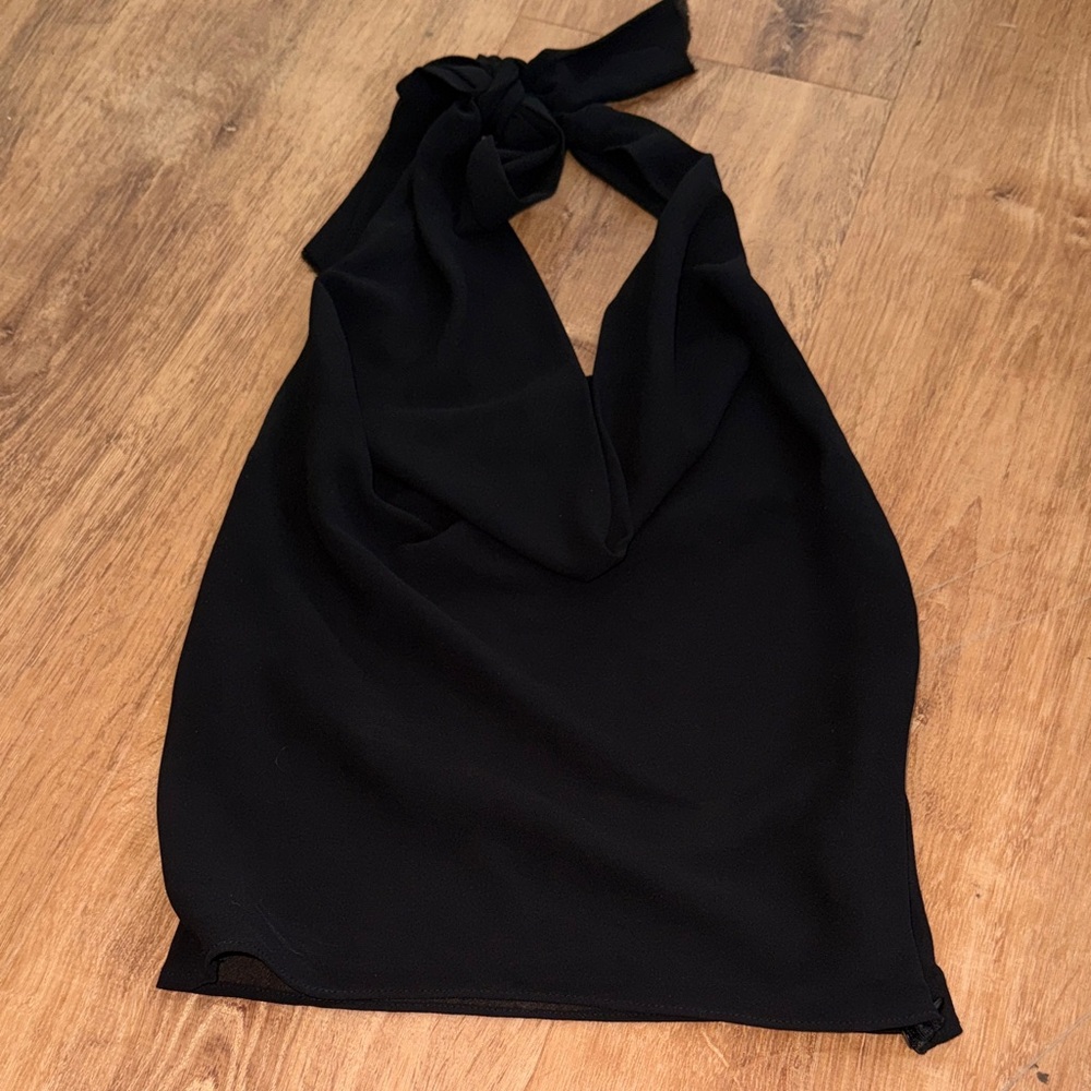 SHEIN Black Tie Halter Top